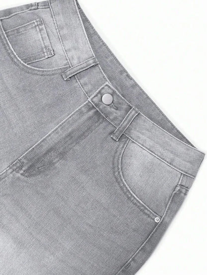 Jeans Women Straight Pants Denims Washed High Waist Distressed Pockets Female 2025 Streetwear Vintage Full Length Trousers.