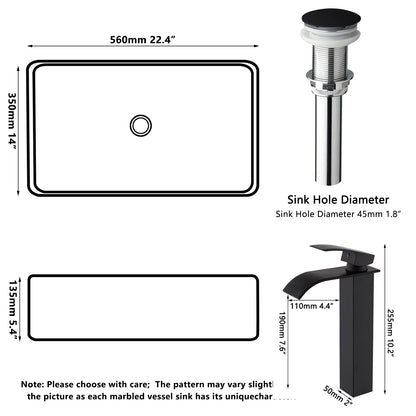 KEMAIDI Waschbecken-Set für Badezimmer, blaues Waschbecken, Deckmontage, Waschtisch-Waschbecken mit einem Griff, Aufsatzwaschbecken-Wasserhahn-Kombination