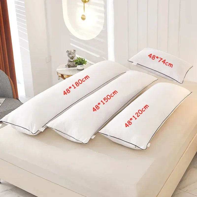 1pc White Pillow Core Home Bed Long Pillows подушки Washable Pillow Skin-friendly Neck Cushion almohadas para dormir.