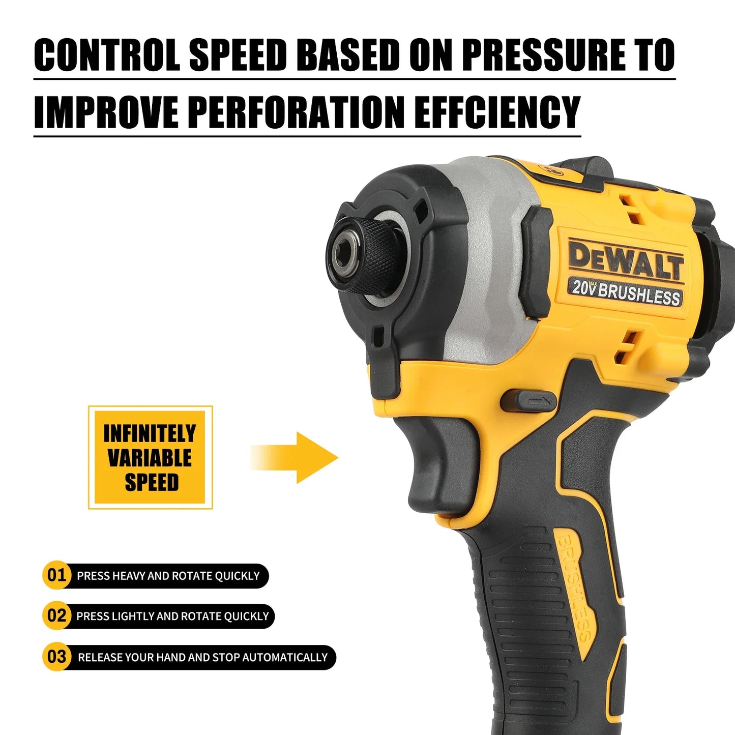 DeWalt DCF850 Bürstenloser 20-V-Lithium-Ionen-Schraubendreher, Bohrer und Auto-Reparatur-Elektrowerkzeug
