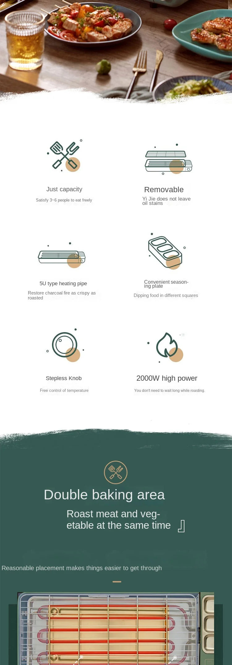 Household 220v Electric Oven Household Self-service Barbecue Oven Barbecue Mutton Kebabs Korean Small Multi- Function Indoor La.