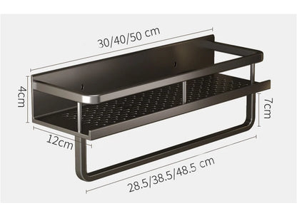 Bad Regal Make-Up Lagerung Organisatoren Aluminium Dusche Shampoo Handtuch Rack Regale Kein Bohrer Wand Regal Bad Zubehör