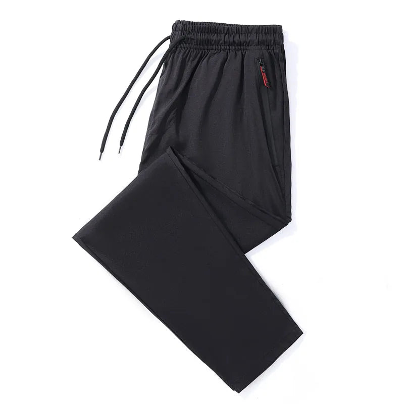 Men's Casual Pants Straight Slim Fit Elastic Waist Jogger Korean Classic Blue Black Gray Male Brand Trousers Plus Size.