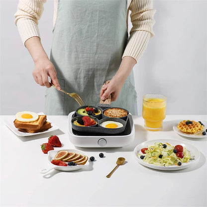 LMETJMA Egg Frying Pan Nonstick Pancake Pans 4-Cups Cookware Pancake Pan Egg Pan Suitable for Gas Stove Induction Cooker JT87.