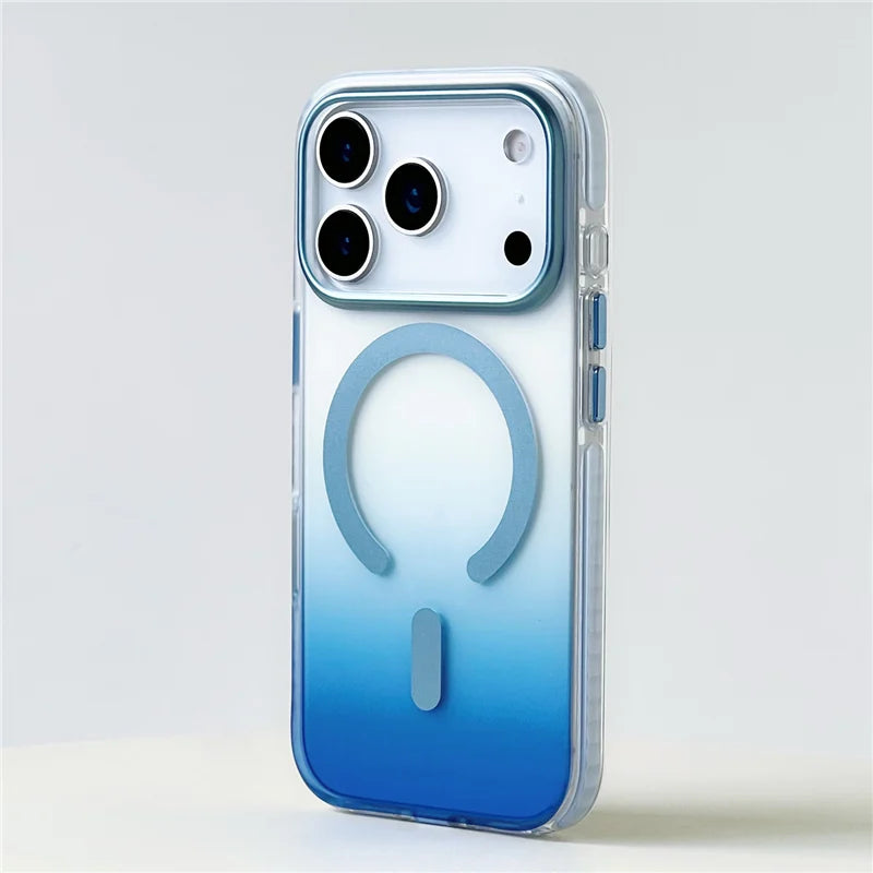 Gradient Color Matte Shockproof Magsafe Case For iPhone 17 Air 16Pro 17Pro Max Hybrid Wireless Charge Magnetic Hard Back Cover.