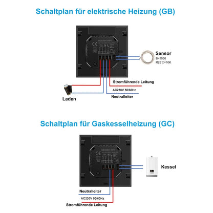 CONENTOOL WiFi Electric Thermostat 16A Floor Heating Smart Home with Alexa Tuya Google Digital Temperature Controller App Remote.