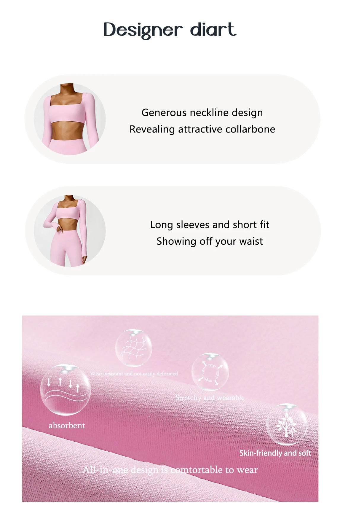 Sports Long sleeved Women Outdoor Running Gym Fitness Wear T-shirt Long sleeved Yoga Shirt Gym Push Up Workout Single Piece Top.