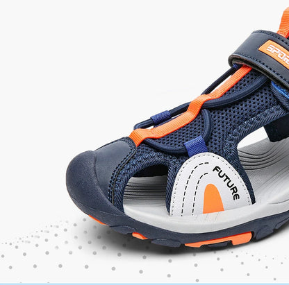 Summer Beach Water Children Sandals Fashion Shoes Outdoor Non-slip Soft Bottom Shading Leather Boys Comfortable Shoes Girls.