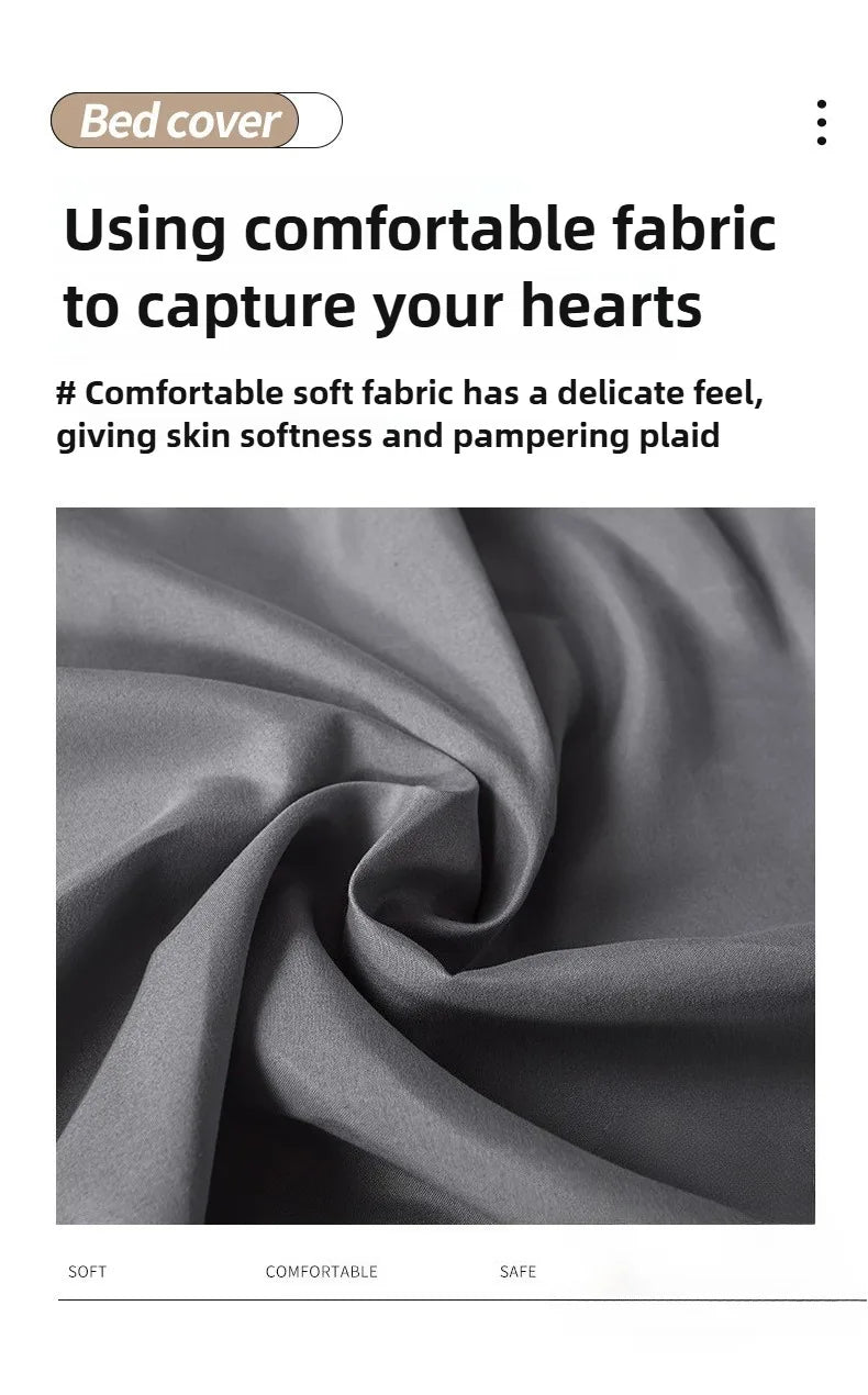 1Pc Fitted Bed Sheet With Elastic Band Solid Color Anti-slip Adjustable Mattress Cover for Single Double (No Pillowcase）