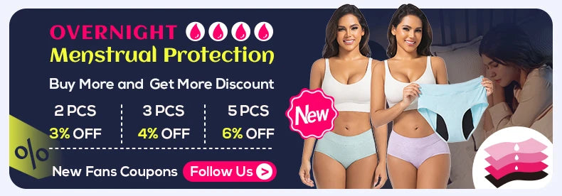 Moonful Women's Menstrual Panties High Waist Leak Proof 4 Layer Breathable Lace Period Underwear Girls Absorbent Brief.