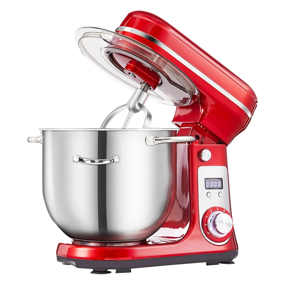 BioloMix BM601 1200W Kitchen Food Stand Mixer, Cream Egg Whisk, Cake Dough Kneader, 6L Capacity, Stainless Steel Bowl.