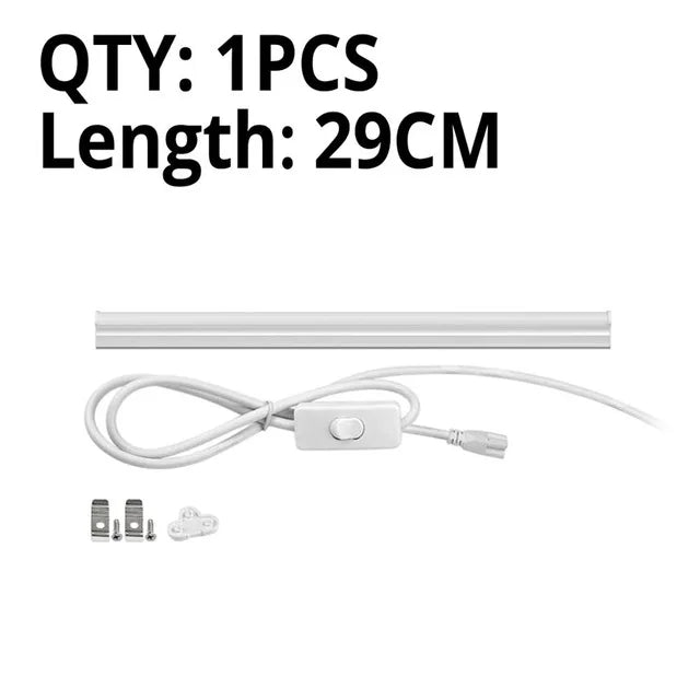 Led Tube Light With Switch Wire 110V 220V 6W Lighting T5 Bar Lamps 29cm For Living Room Bedroom Closet Kitchen Lamp.
