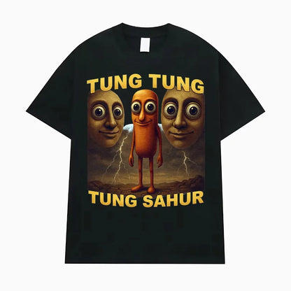 Tung Tung Sahur Fun Baseball Bat Stem 100% Cotton T-shirt Men's Clothing Fashion Humor Style T-shirt Summer Top T-shirt.