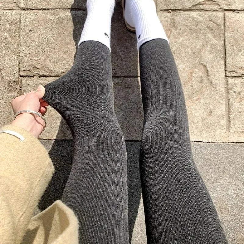 Korean Gray High Elastic Thicken Leggings for Women Warm Pantyhose Cotton Soft Stockings Tights Harajuku Streetwear Fashion Sock