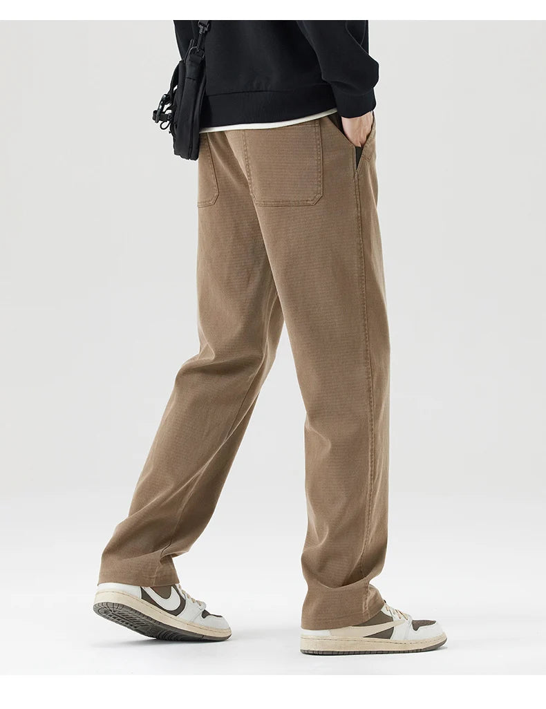 Men's Loose Straight Lyocell Wide Leg Trousers 2025 Autumn Winter Drape Comfortable Versatile Casual Pants Plus Size 5XL