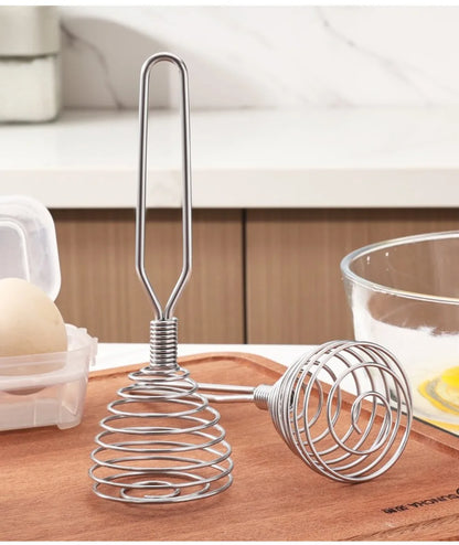 New Stainless Steel Manual Press Type Egg Beater Creative Honey Spoon Mixer Milk Jam Stirring Spoon Kitchen Baking Cooking Tools.