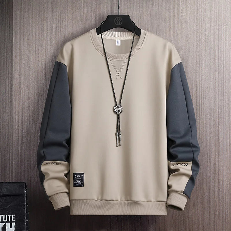 2025 Men Casual Sweatshirt Hoodie Men Harajuku Streetwear Pullover Male Patchwork Loose O-Neck Fashion Hip Hop Hoodies.