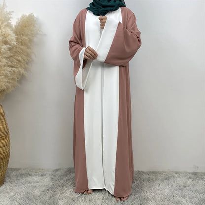 Ramadan Eid Muslimischen Abaya Dubai Luxus Spleißen Gefälschte Zwei Stücke Abayas Für Frauen Kaftan Modest Kleid Islam Kaftan Marocain Femme