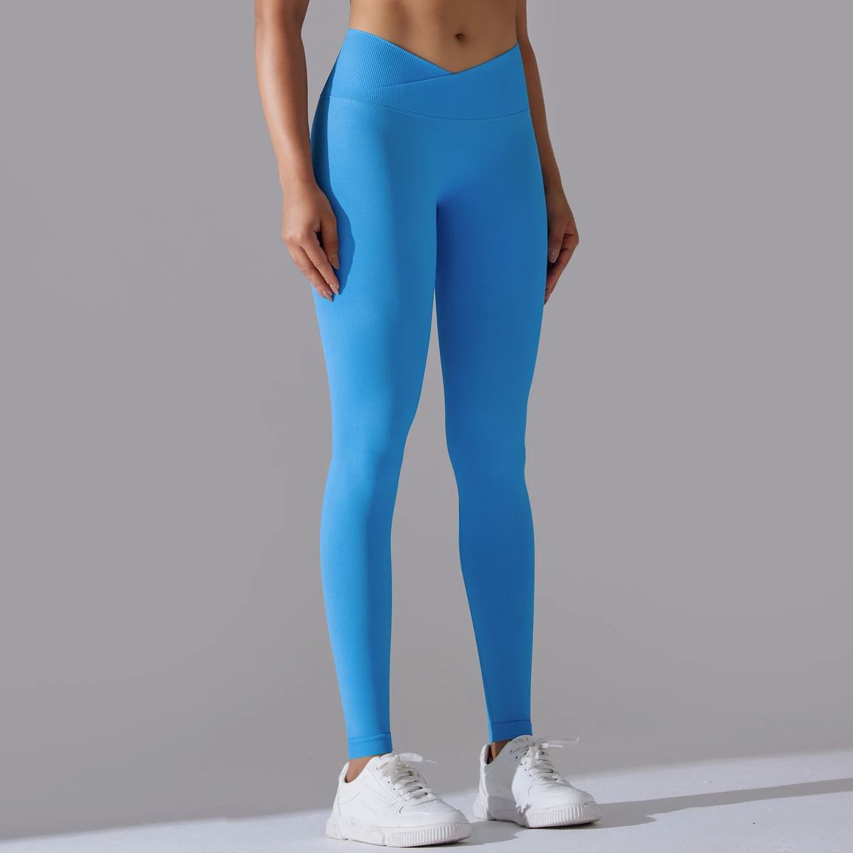 Crossover Waist Women Yoga Leggings Hips Lifting Gym Leggings Seamless Sport Pants High Waist Fitness Leggings Workout Running.