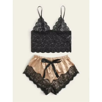 Weibliche Pyjama Sets Spaghetti Strap Top und Shorts Pyjamas Sexy Dessous Seide Satin Nachtwäsche Sommer Hause Tragen Frauen Schlaf Tuch.