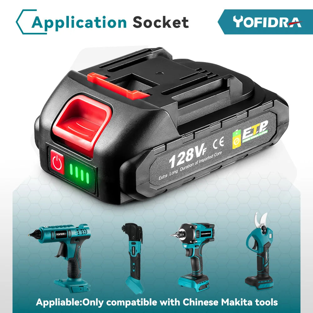 YOFIDRA 18–20 V wiederaufladbarer 22500 mAh 928 VF 388 VF 128 VF Plus Lithium-Ionen-Akku für 21 V 18 V Elektrowerkzeug-Ersatzakku