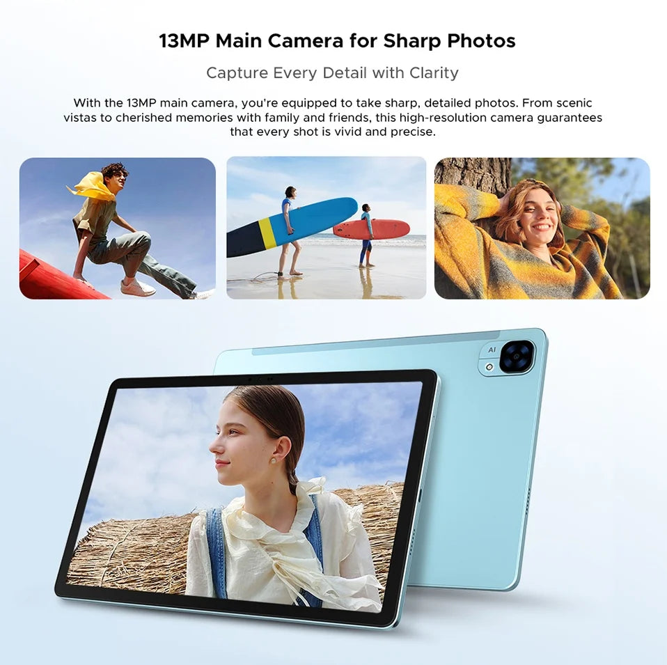 DOOGEE Tab E3 Tablet 11" Screen Android 15 Gemini AI 7.5mm Ultra-thin 32GB (8+24) 256GB Dual Speakers 8800mAh Battery Smart Pad