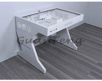 Computergehäuse für große Spieler, All-in-One-Tisch, hochwertiger Desktop, vollständig transparent, großes Gehäuse, cooler wassergekühlter Sci-Fi-Spieltisch