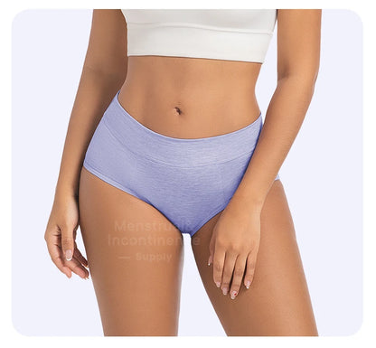 High Waist Leakproof Period Panties Bamboo Fibre Heavy Flow Absorbent Underwear Reusable Breathable.