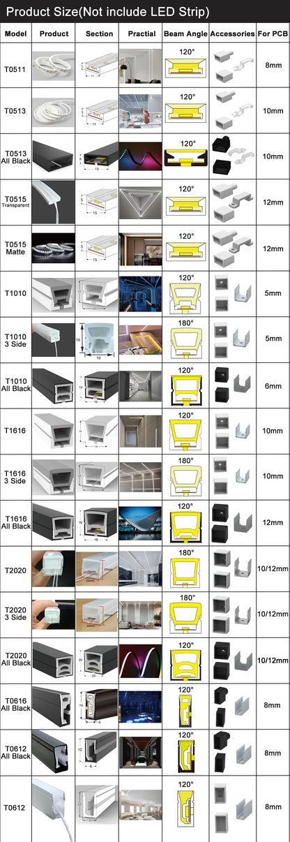 Waterproof Silicone Neon Cover Tube Flexible Soft Silica Gel for WS2811 WS2812B 5050 COB LED Strip Light Multiple Length 1m-5m.