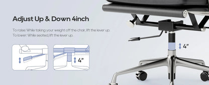 Büro Gasts tuhl gepolsterte Leder bequeme Empfangs stühle mit Rädern verstellbare drehbare rollende Büros tühle