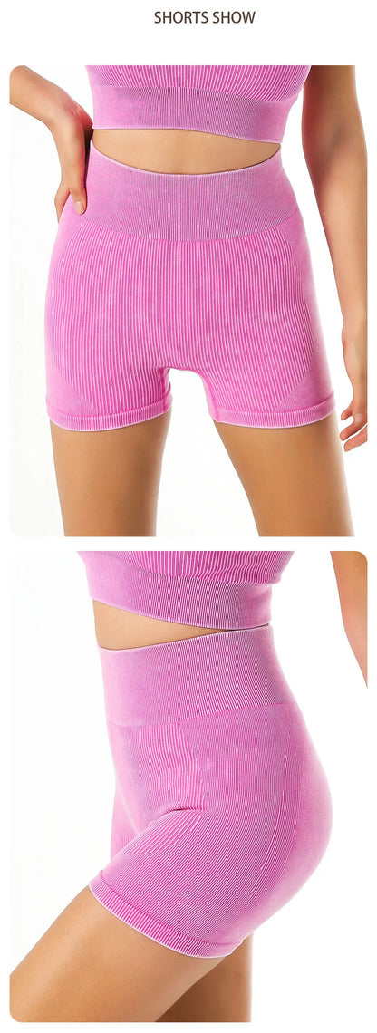 Yoga Suit High Waist Leggings Running Training Tights Sports Outfits Long Sleeve Crop Top Bra Seamless Fitenss Set Fitness Wear