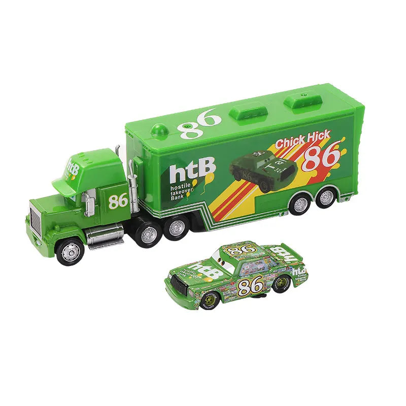 Disney Pixar Cars 2 3 Lightning McQueen Mack Uncle Jackson Storm Car Truck 1:55 Diecast Vehicle Metal Toys Gift for Children.