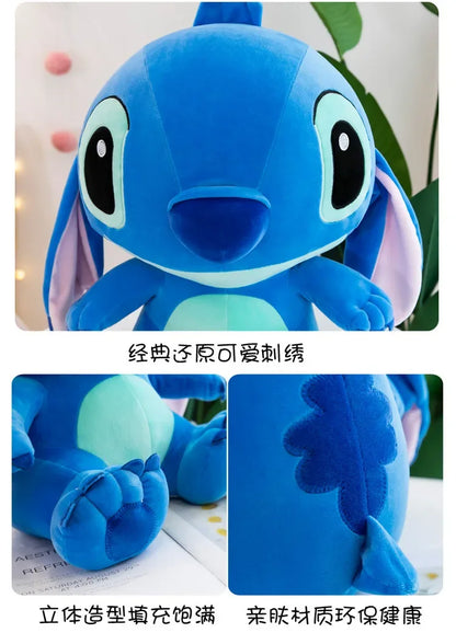 80cm Big Size Disney LILO & Stitch Anime Plush Stuffed Doll Room Plushies Pillow Ornaments Peluche Children's Holiday Gifts