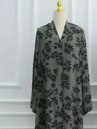 Muslim Women Dubai Abaya luxury Double layered chiffon Print Hijab Dress Kaftan Ramadan Robe Femme Islam african dresses Kebaya.