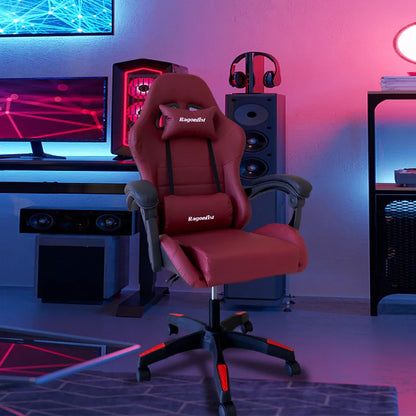 Rosa gaming stuhl für mädchen computer stuhl höhe einstellbar komfortable bürostuhl mit kopfstütze lenden kissen Swivel Stuhl