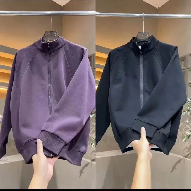 Hoodie men's spring and autumn style new cardigan with shoulder insertion All match jacket men's Korean version handsome top men.