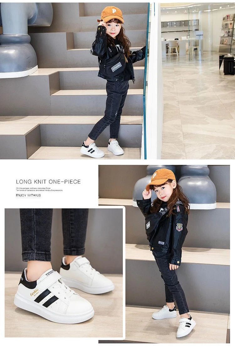 Children's Sports Shoes Non-slip New Tennis Shoes for Girls Fashion Boys Versatile Kids Causal School Running Sneakers Hook Loop.