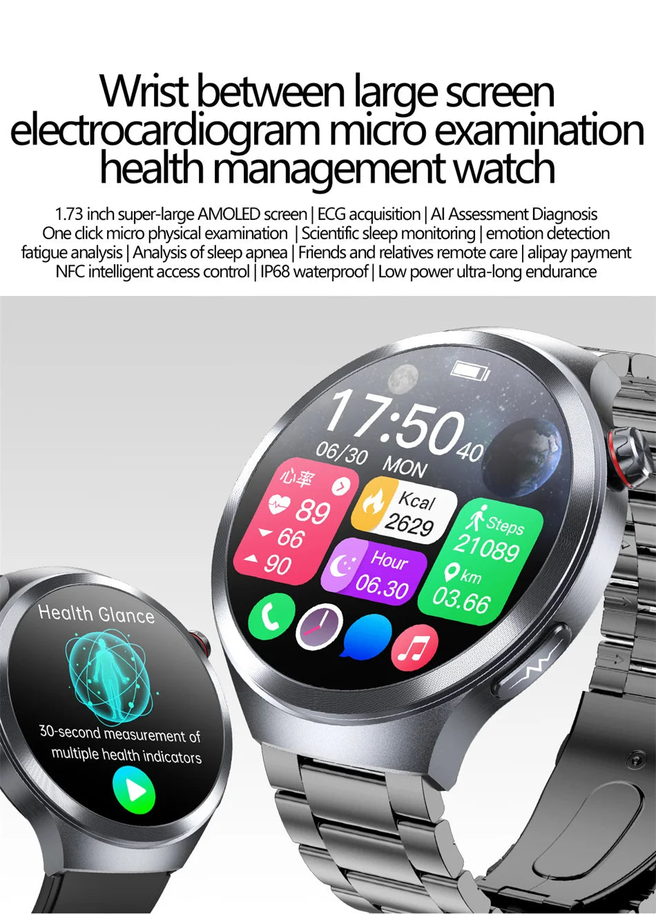 2025 New For HUAWEI Uric Acid Blood Pressure Blood oxygen Body Analysis Smart Watch ECG+PPG Clock Bluetooth call Smart watch Men.