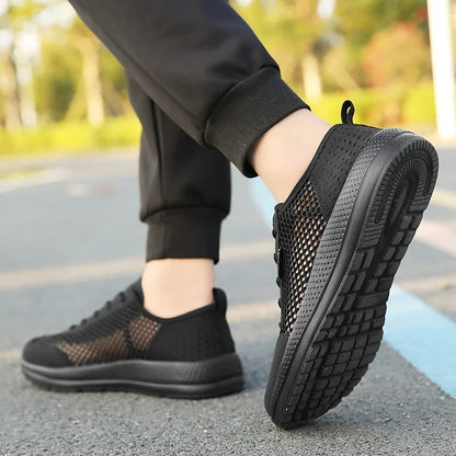 YRZL Sneakers Men Shoes Hollow Mesh Breathable Outdoor Casual Shoes Comfortable Walking Non Slip Big Size Mens Sneakers.