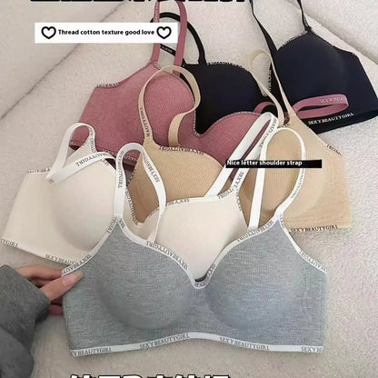 Wireless Push Up Bra for Small Chest - Seamless Anti-Sagging Invisible Bralette, Enhance Lift Comfort No Trace (Letter Design).