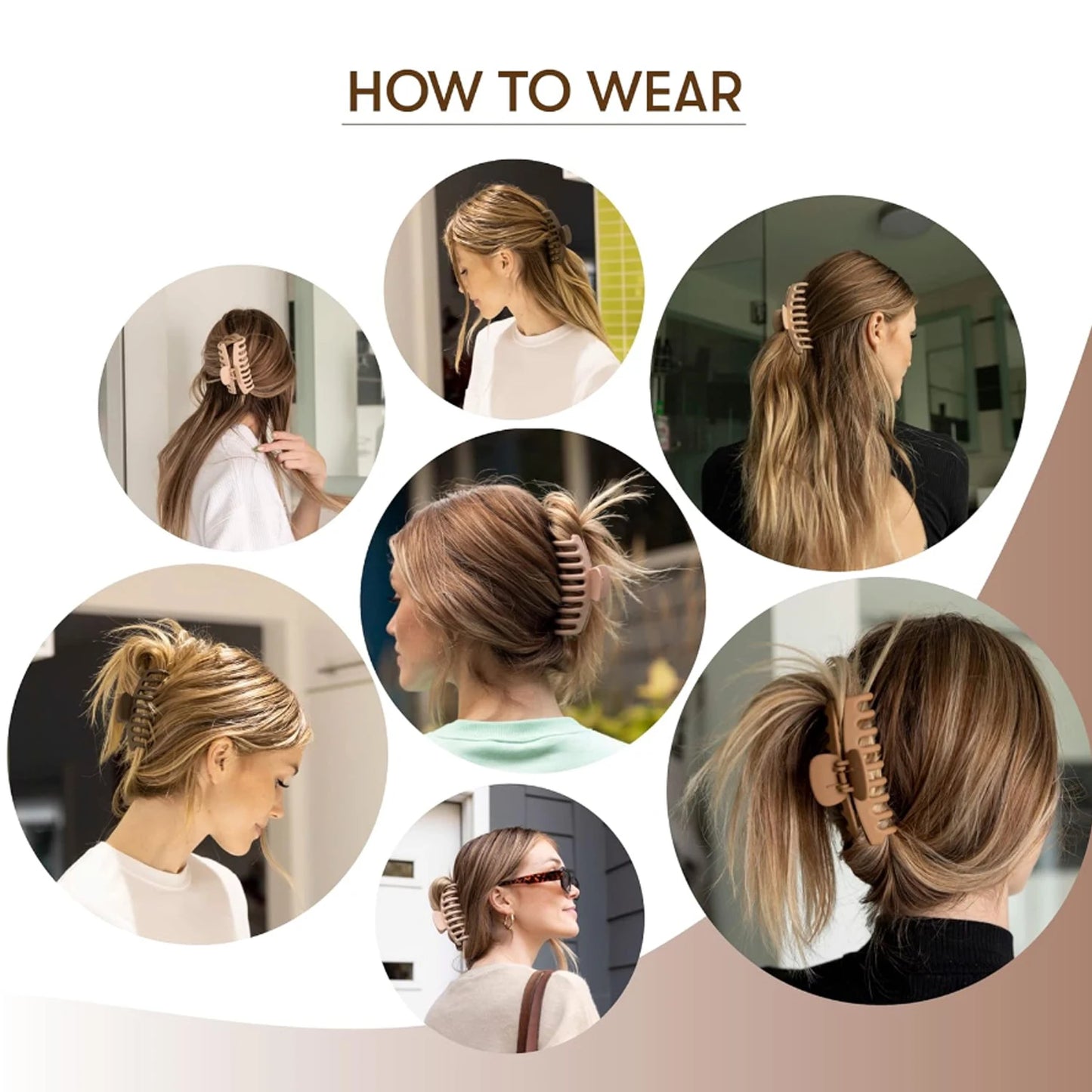 Brown Hair Accessories for Woman Set Ponytail Holders Variety Hair Clips Hair Scrunchies HairBands Scrunchy HairTies.