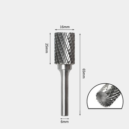 Hartmetallfräser, Wolframstahl-Schleifkopf, zylindrisch 6 mm, AE AX AX Metallfräser