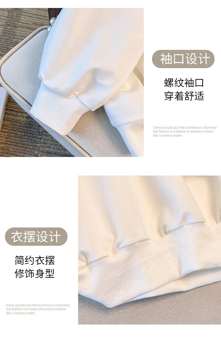 170 kg Plus Größe Damen Büste 170 Frühling Herbst Lose Langarm Druck Brief Pullover Sweatshirts 4XL 5XL 6XL 7XL 8XL 9XL.