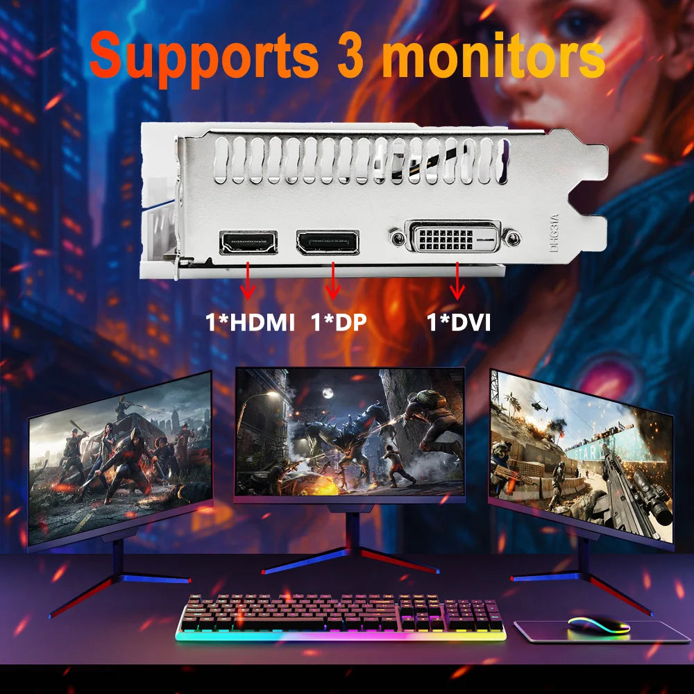 SOYO Graphics Cards Radeon RX580 8G GDDR5 Memory Video Gaming Card PCIE3.0x16 GPU Desktop Computer Components AMD RX 580 8G.