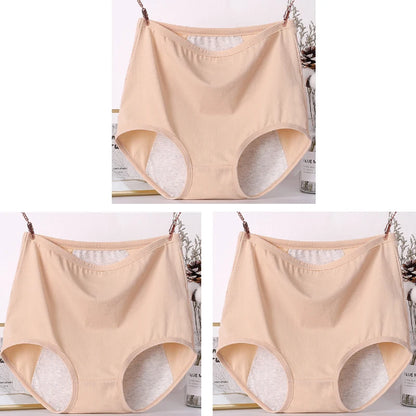 3pcs Girl Menstrual Panties Women's Physiological Briefs Ladies Period Leak Proof Panty High Waist Cotton Underwear