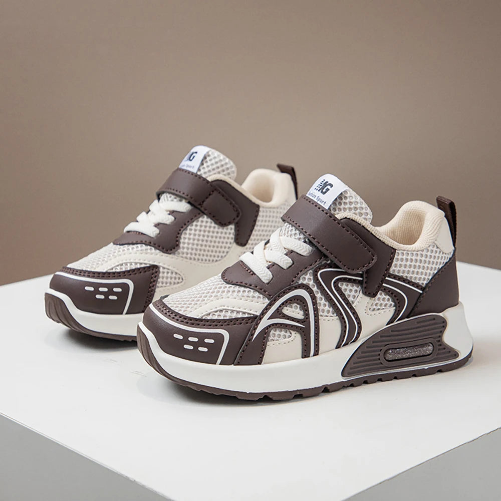 Autumn Children's Sport Shoes PU Leather Teenager Kid's Sneakers Anti-slippery Trend Fashion Girl's Sneakers Boy Running Shoes