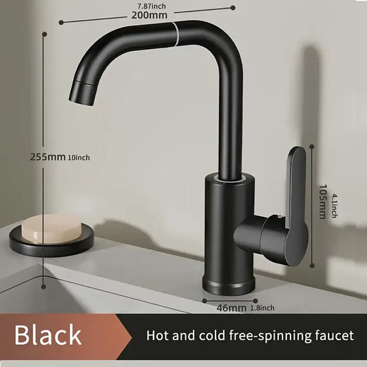 720° Swivel Spout Dual Use Kitchen Bathroom Faucet 360° Swivel Metal Finish Valve Core High Arc Spout Bathroom Accessories