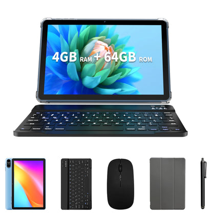 10.1" Android Tablet with Octa-core Processor 8GB(4+4GB Virtual) RAM 64GB ROM HD IPS Touchscreen, Wi-Fi 6, BT 5.0, Dual Camera.