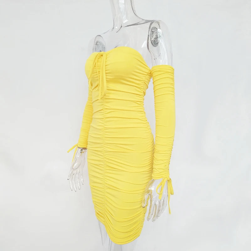 Arctic Cat Frauen Herbst Winter Verband Kleid Frauen 2022 Sexy Off Schulter Lange Hülse Dünne Elastische Bodycon Party Kleider Vestidos