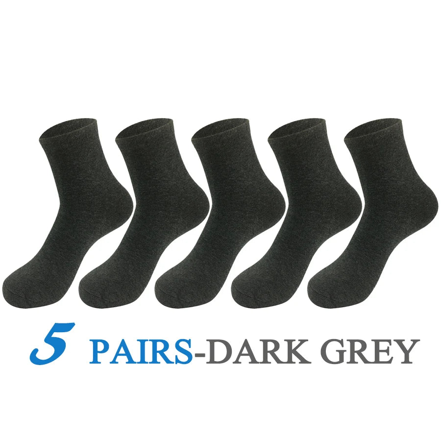 5 Pairs/Lot Socks Men Cotton Dress Wedding Black Grey White Brand Fashion Meias Male Breathable Casual Long Sock Gift 2024 New